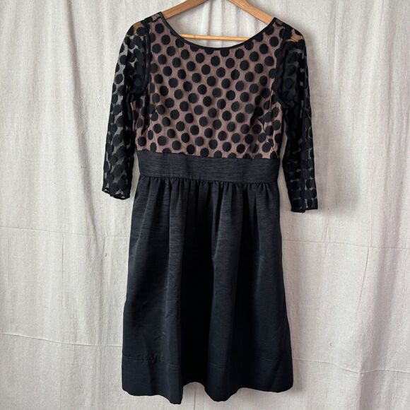 ELIZA J Women Polka Dot Whimsigoth Fit & Flare Midi Dress Size 10 Wedding Retro - Picture 1 of 10